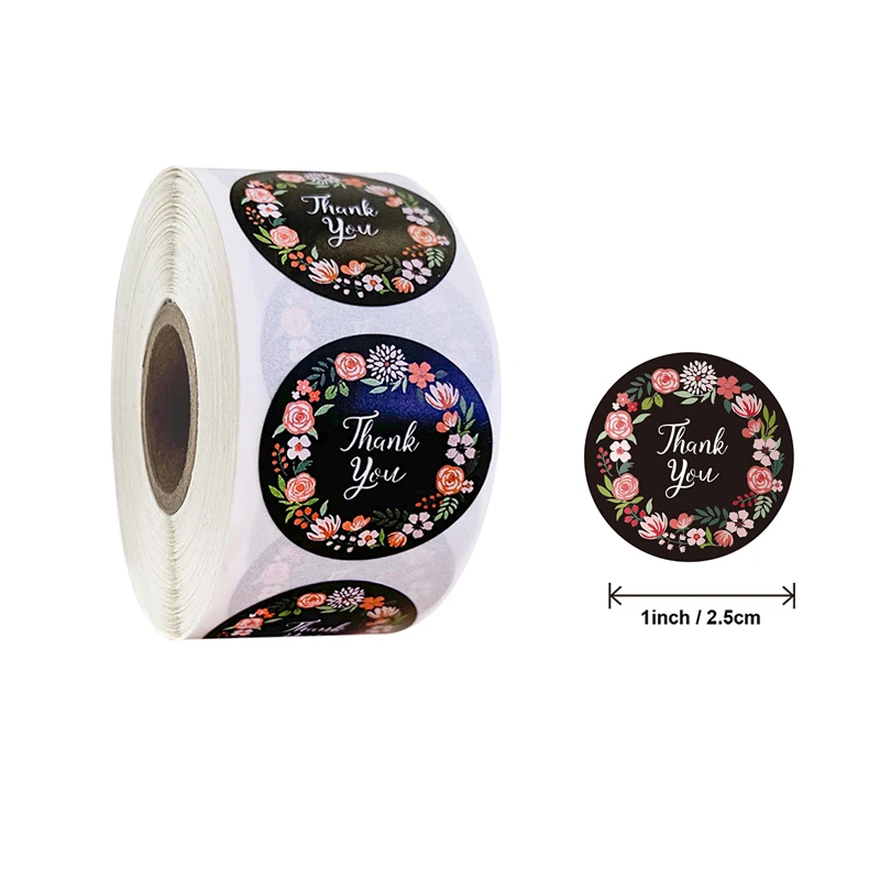 2021 1 inch 500 pieces/roll flower thank you craft label, high quality sticker for gift card party wedding gift packaging
2021 1 inch 500 pieces/roll flower thank you craft label, high quality sticker for gift card party wedding gift packaging