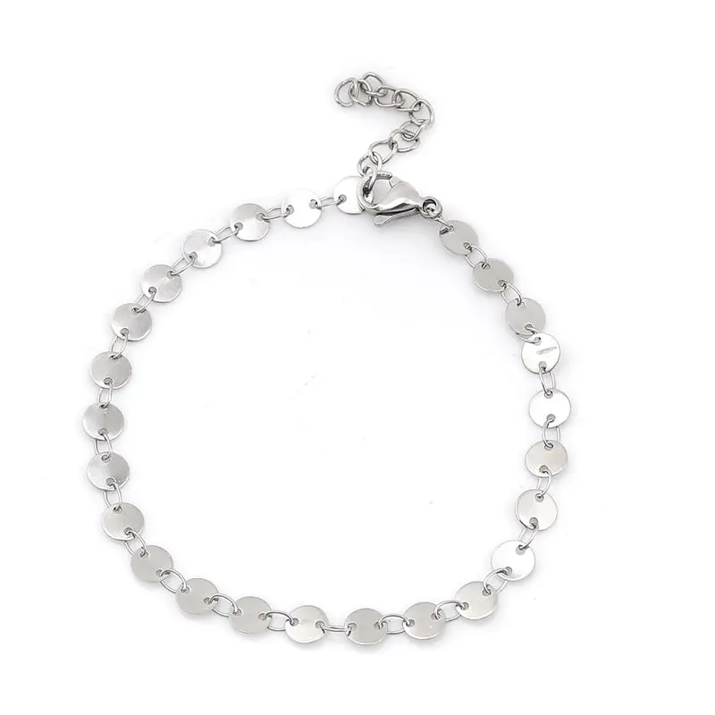 New Fashion Stainless Steel Female Bracelets Round Connector Jewelry For Women Girls Party Gifts 18.4cm(7 2/8") Long, 1 Piece
New Fashion Stainless Steel Female Bracelets Round Connector Jewelry For Women Girls Party Gifts 18.4cm(7 2/8") Long, 1 Piece