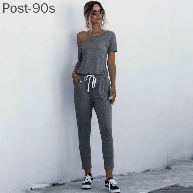 Women Sexy Jumpsuits Summer Solid Off Shoulder Short Sleeve Romper Fashion Casual Drawstring High Waist Female Overalls Playsuit
Women Sexy Jumpsuits Summer Solid Off Shoulder Short Sleeve Romper Fashion Casual Drawstring High Waist Female Overalls Playsuit