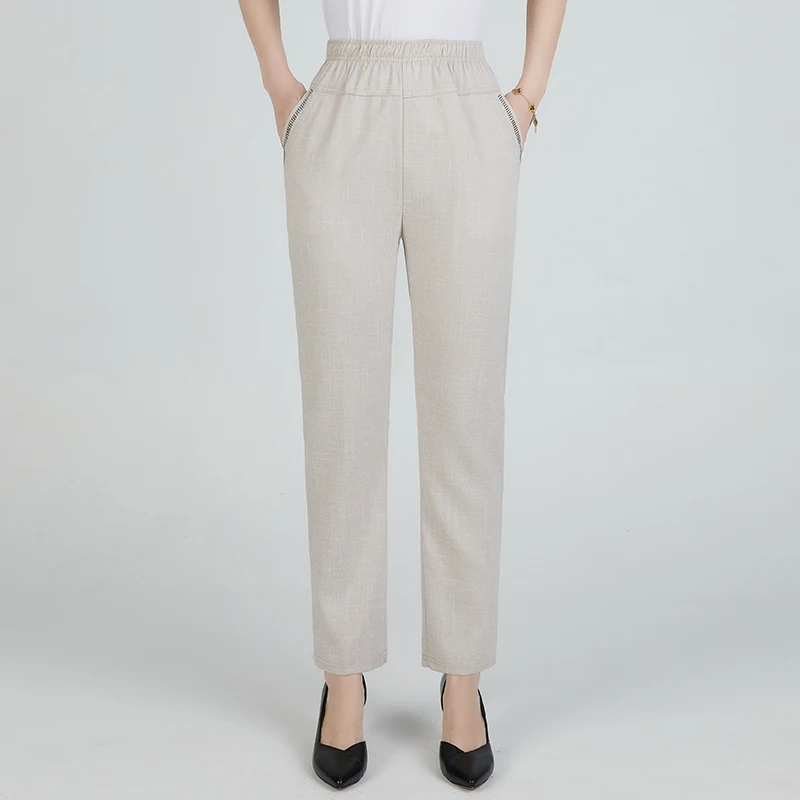 Женские брюки-карандаш из хлопка и льна, однотонные брюки-султанки до щиколотки с эластичным поясом, лето 2023
Женские брюки-карандаш из хлопка и льна, однотонные брюки-султанки до щиколотки с эластичным поясом, лето 2023