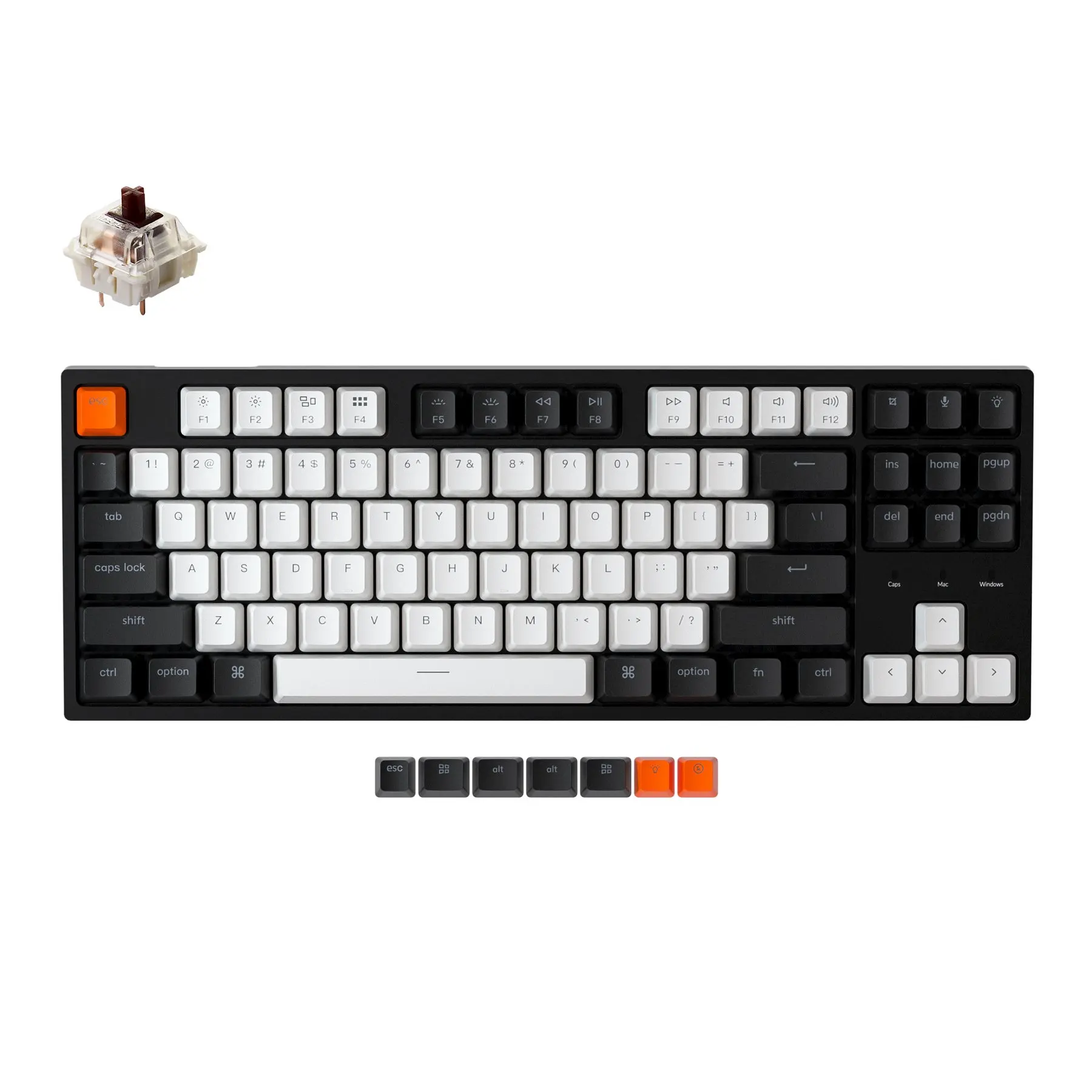 Проводная Механическая клавиатура Keychron C1 H 87 клавиш без 10 с RGB-подсветкой