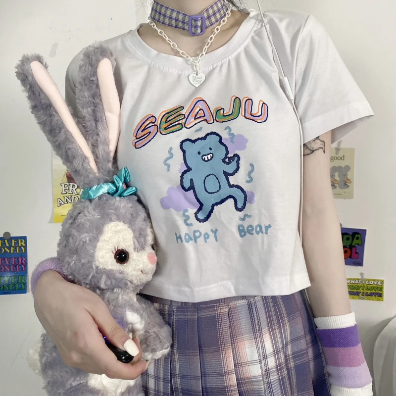 Summer Mini Sexy Short T-Shirt 2021 New Women Fashion Harajuku Funny Bear Print Loose T-Shirt Y2k Kawaii Sweet Vintage Tops Tees
Summer Mini Sexy Short T-Shirt 2021 New Women Fashion Harajuku Funny Bear Print Loose T-Shirt Y2k Kawaii Sweet Vintage Tops Tees