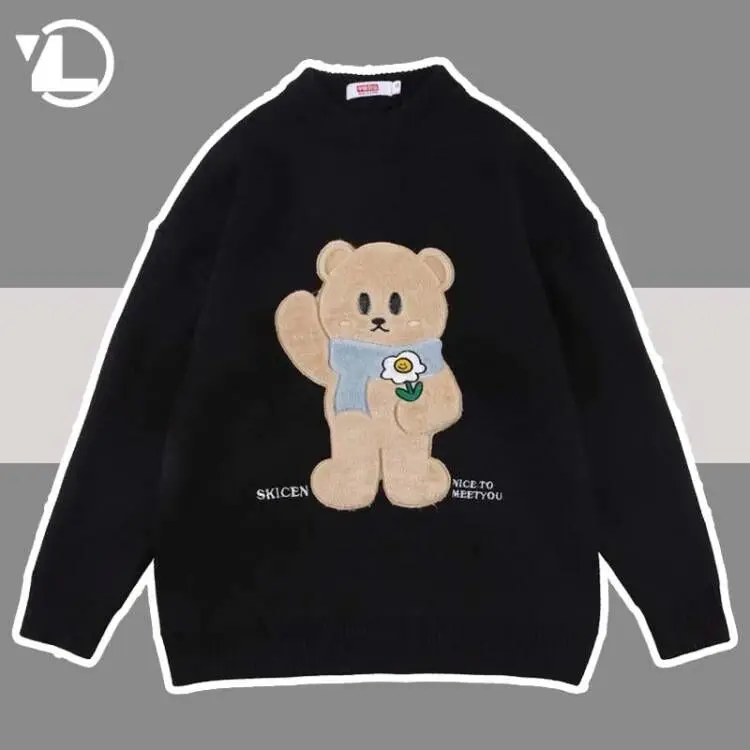 Cartoon Knitted Sweater Men Furry Cute Bear Flocking Streetwear Pullover Couple 2021 Oversize Japanese Winter Soft Sweater Women
Cartoon Knitted Sweater Men Furry Cute Bear Flocking Streetwear Pullover Couple 2021 Oversize Japanese Winter Soft Sweater Women