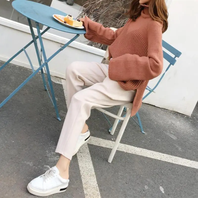Wavsiyier Solid Harem Woolen Style High Waist Trousers Suit Pants Women Pant Straight Autumn Korean Elastic Wide Leg 2020 Thick
Wavsiyier Solid Harem Woolen Style High Waist Trousers Suit Pants Women Pant Straight Autumn Korean Elastic Wide Leg 2020 Thick