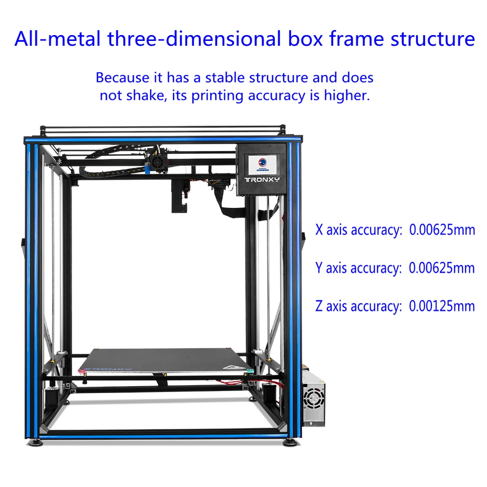 3D-принтер Tronxy X5SA-500 PRO полностью металлический каркас большой сенсорный экран