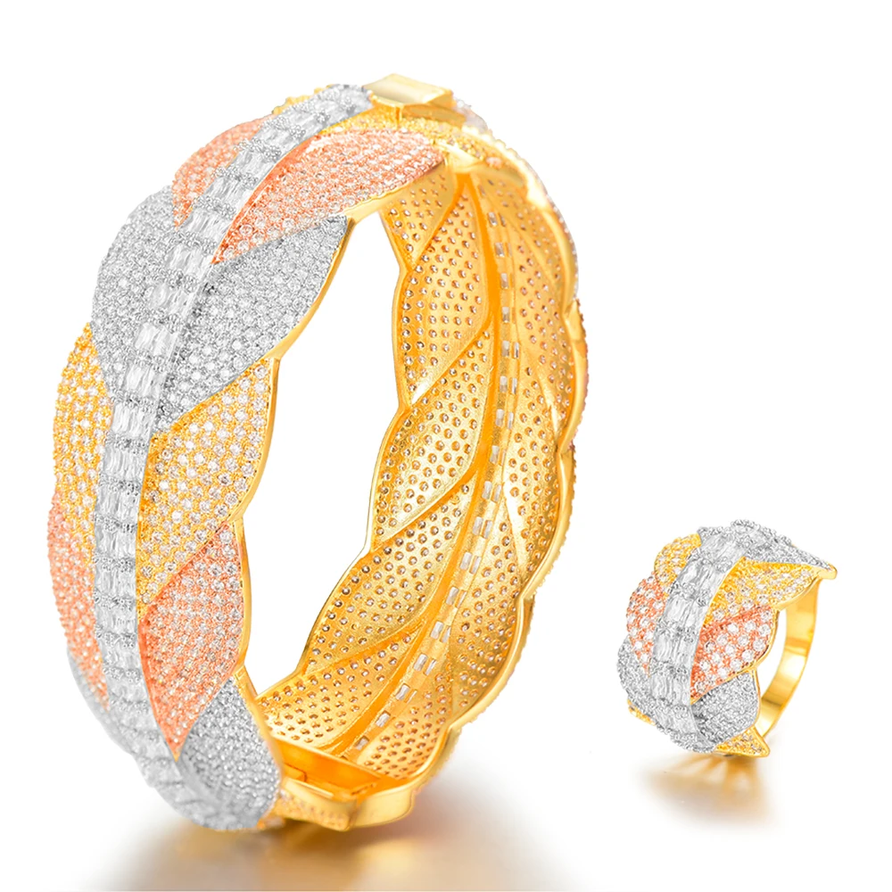 LARRAURI Luxury Big Delicate Luxury Multicolor Cubic Zirconia Party Wedding Saudi Arabic Dubai Bangle Ring Jewelry Sets
LARRAURI Luxury Big Delicate Luxury Multicolor Cubic Zirconia Party Wedding Saudi Arabic Dubai Bangle Ring Jewelry Sets