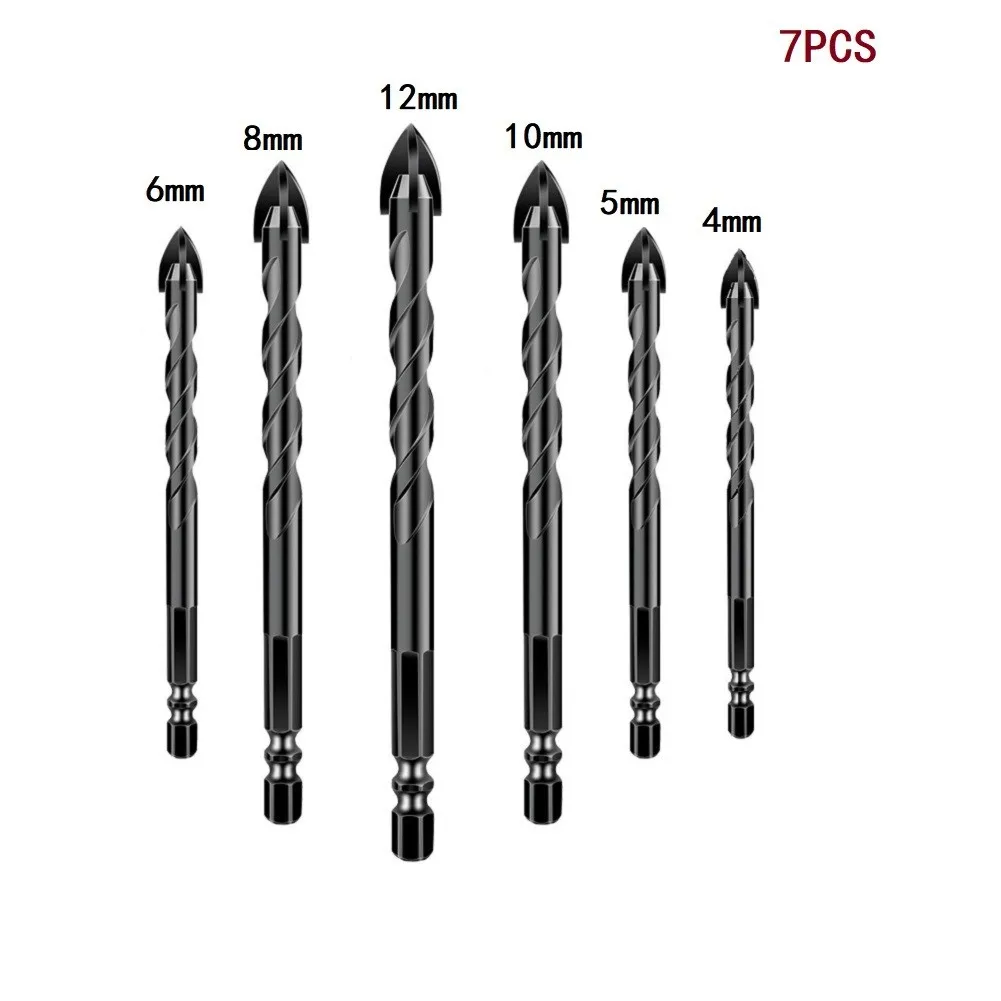 6 Pcs Cross Hex Shank Tile Drill Bit 4-12mm Hard Alloy Triangle Porcelain Stone Glass Ceramic Concrete Drill Hole Opener 1/4"
6 Pcs Cross Hex Shank Tile Drill Bit 4-12mm Hard Alloy Triangle Porcelain Stone Glass Ceramic Concrete Drill Hole Opener 1/4"