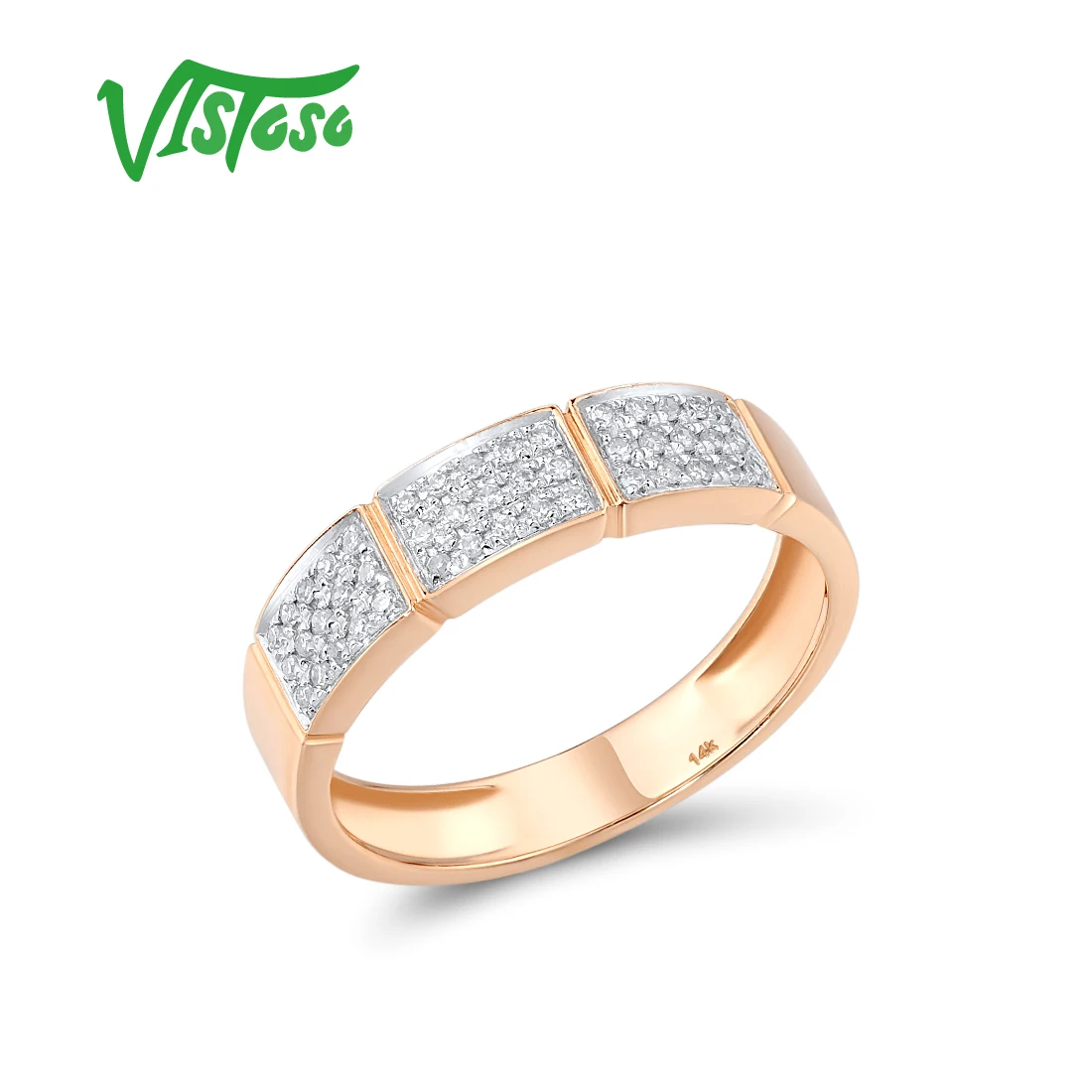 VISTOSO Gold Rings For Women Genuine 14K 585 Rose Gold Ring Sparkling Diamond Promise Engagement Rings Anniversary Fine Jewelry 
VISTOSO Gold Rings For Women Genuine 14K 585 Rose Gold Ring Sparkling Diamond Promise Engagement Rings Anniversary Fine Jewelry