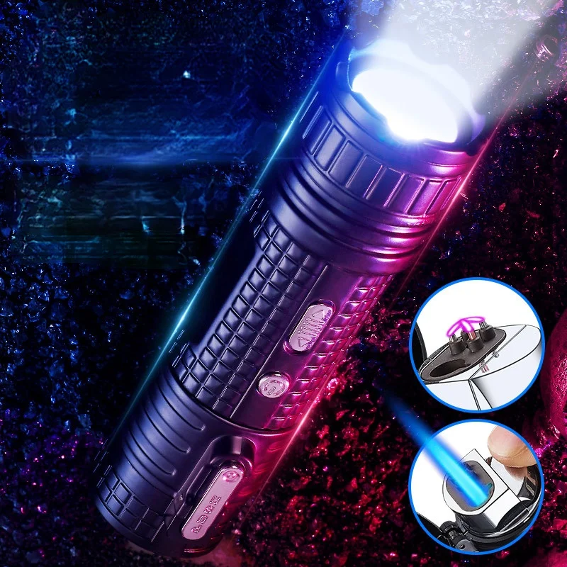 Multifunctional Creative Three-purpose Waterproof Flashlight Lighter Double Straight Inflatable Double Arc Charging Lighter
Multifunctional Creative Three-purpose Waterproof Flashlight Lighter Double Straight Inflatable Double Arc Charging Lighter