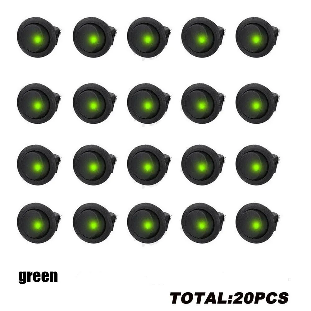 20pcs LED Light Round Toggle Switch 12V Car Auto Boat Round Rocker ON/OFF Switch 3 Pins Red / Blue / Green / Yellow Accessories
20pcs LED Light Round Toggle Switch 12V Car Auto Boat Round Rocker ON/OFF Switch 3 Pins Red / Blue / Green / Yellow Accessories