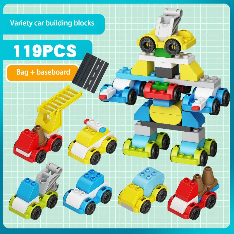 119pcs Diy Large Building Block Brick Sets Colorful Variety Car Creative Educational Christmas Toys For Children Gifts
119pcs Diy Large Building Block Brick Sets Colorful Variety Car Creative Educational Christmas Toys For Children Gifts