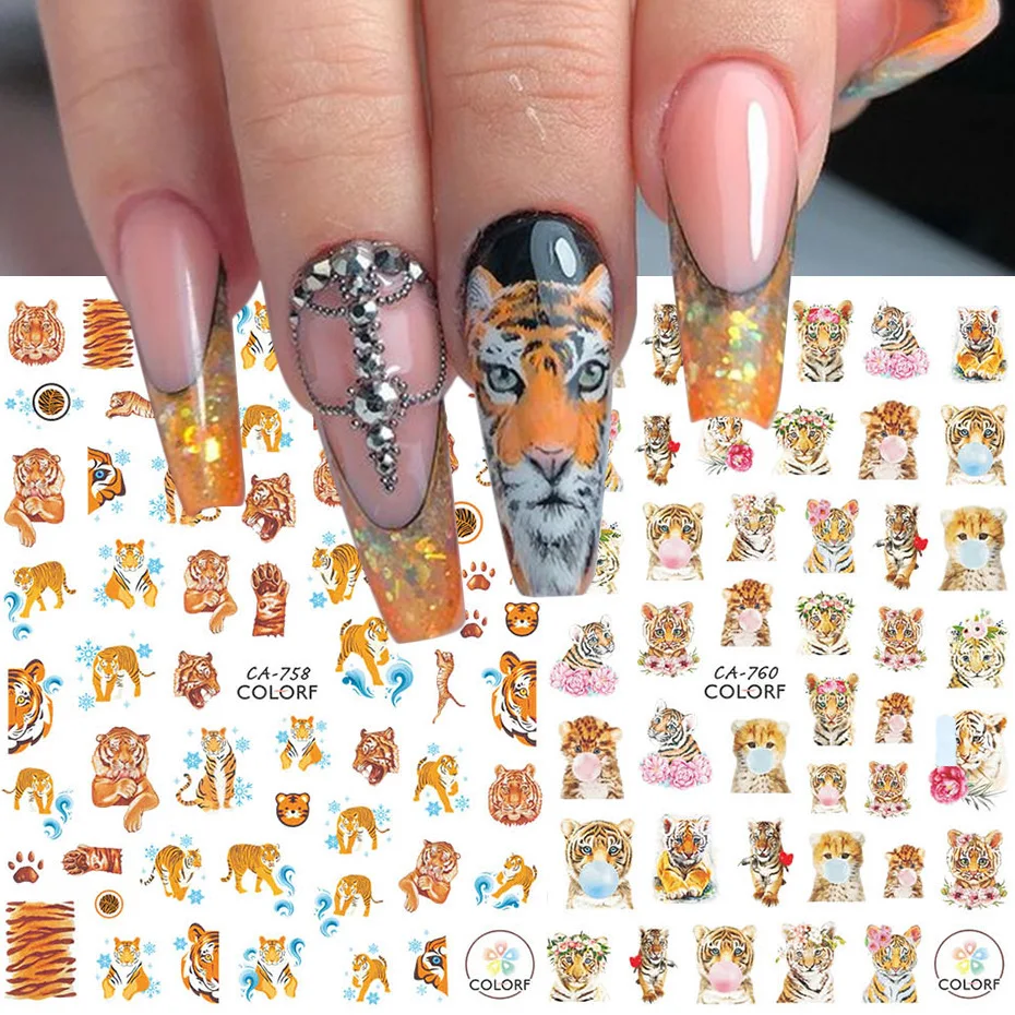 2022 New Design 3D Tiger Leopard Print Self Adhesive Nail Art Stickers Animals Nail Decorations Decals Wholesale Dropshipping
2022 New Design 3D Tiger Leopard Print Self Adhesive Nail Art Stickers Animals Nail Decorations Decals Wholesale Dropshipping