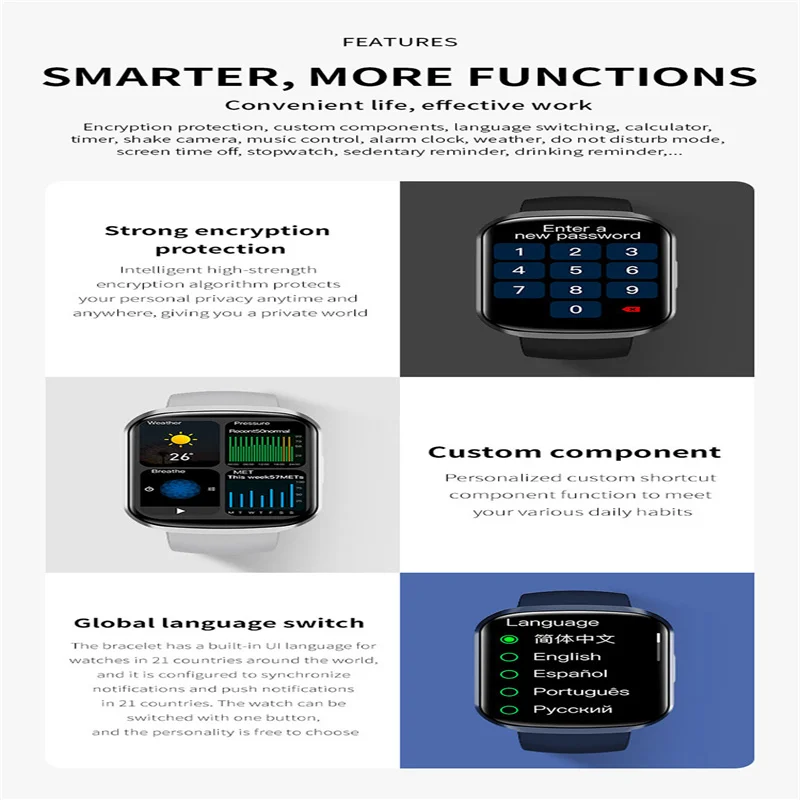 HW13 Smart Watch Men 1.57 Inch Square Watch Fitness Tracker Female Full Touch Screen Multi-Language Bracelet IP67 Waterproof
HW13 Smart Watch Men 1.57 Inch Square Watch Fitness Tracker Female Full Touch Screen Multi-Language Bracelet IP67 Waterproof