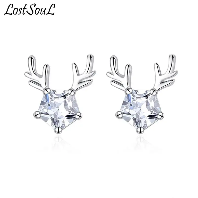 Fashion Mini Antlers Stud Earrings For Women 925 Sterling Silver Christmas Jewelry Shiny Crystal White Pentagonal Girl Earring
Fashion Mini Antlers Stud Earrings For Women 925 Sterling Silver Christmas Jewelry Shiny Crystal White Pentagonal Girl Earring