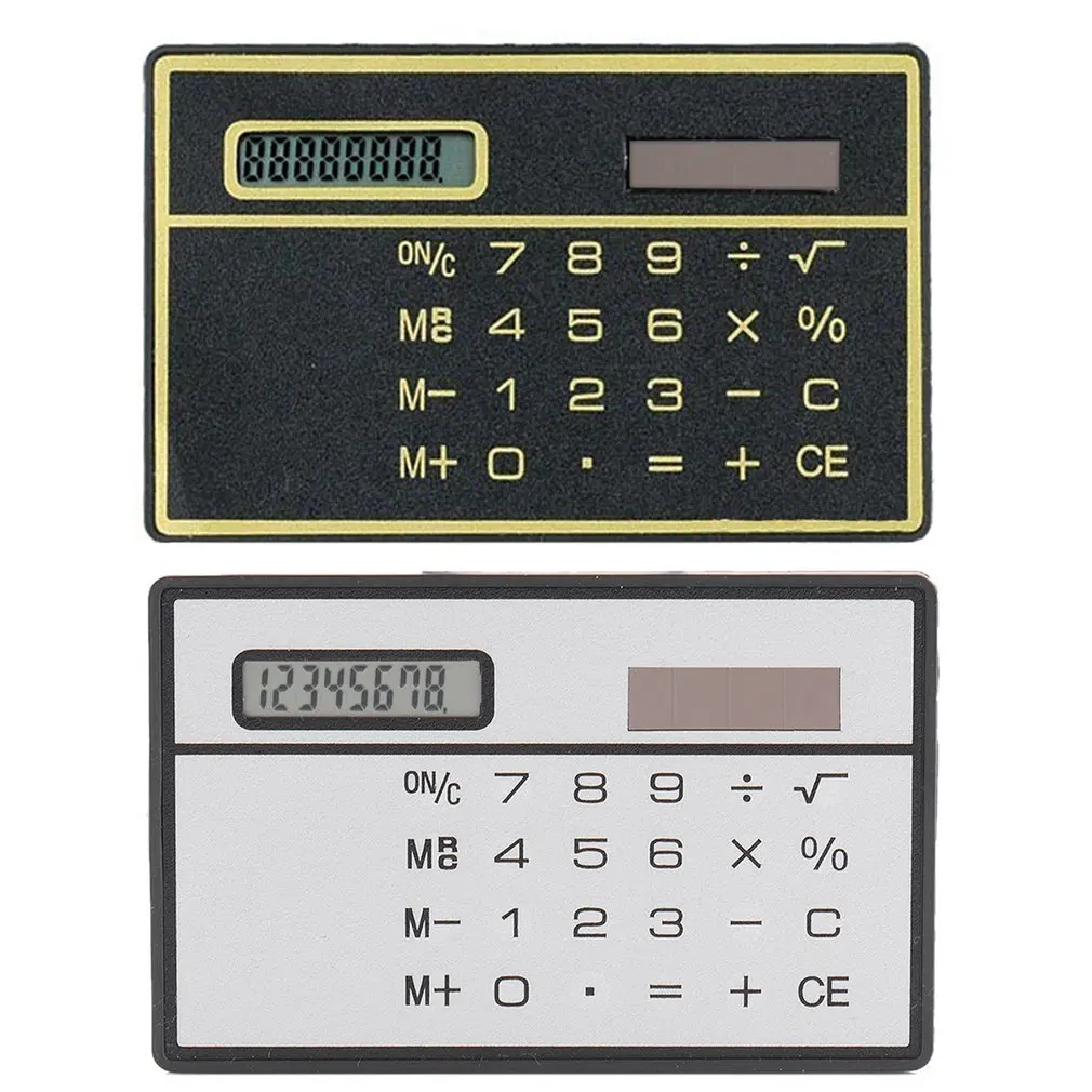 

Портативный 8-значный ультратонкий калькулятор на солнечной энергии с сенсорным экраном, дизайн кредитной карты, мини-калькулятор для бизн...