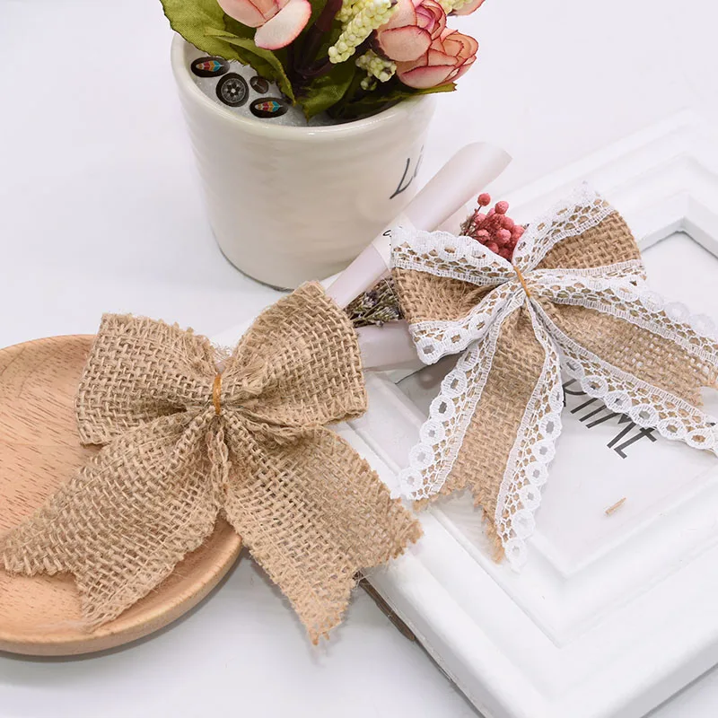 10pcs/lot Jute Burlap Ribbon Bow Rustic Hessian Ribbon Bowknot DIY Crafts Vintage Wedding Decoration Happy Easter Party Supplies
10pcs/lot Jute Burlap Ribbon Bow Rustic Hessian Ribbon Bowknot DIY Crafts Vintage Wedding Decoration Happy Easter Party Supplies