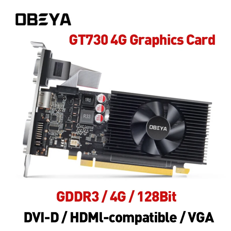 Видеокарта OBEYA GT730 4G GDDR3 4G 810 бит для настольных компьютерных игр, видеокарты 1600 МГц DVI-D HDMl-совместимая с VGA
Видеокарта OBEYA GT730 4G GDDR3 4G 810 бит для настольных компьютерных игр, видеокарты 1600 МГц DVI-D HDMl-совместимая с VGA