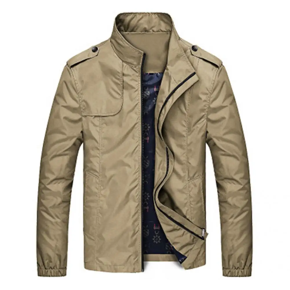 Cardigan Simple Long Sleeve Stand Collar Jacket All-matched Male Jacket Solid Color for Office
Cardigan Simple Long Sleeve Stand Collar Jacket All-matched Male Jacket Solid Color for Office