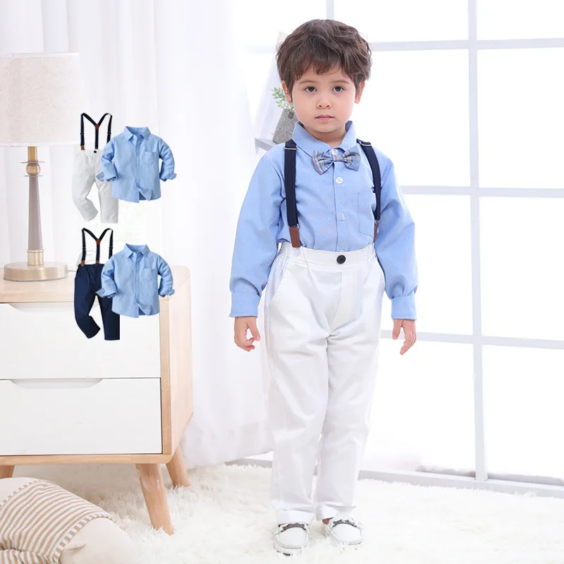 Boy Clothing Set Dress Suit Gentleman White Shirt with Bow tie + Grey Pants Party wedding Handsome Kid Clothing For Boys Clothes
Boy Clothing Set Dress Suit Gentleman White Shirt with Bow tie + Grey Pants Party wedding Handsome Kid Clothing For Boys Clothes