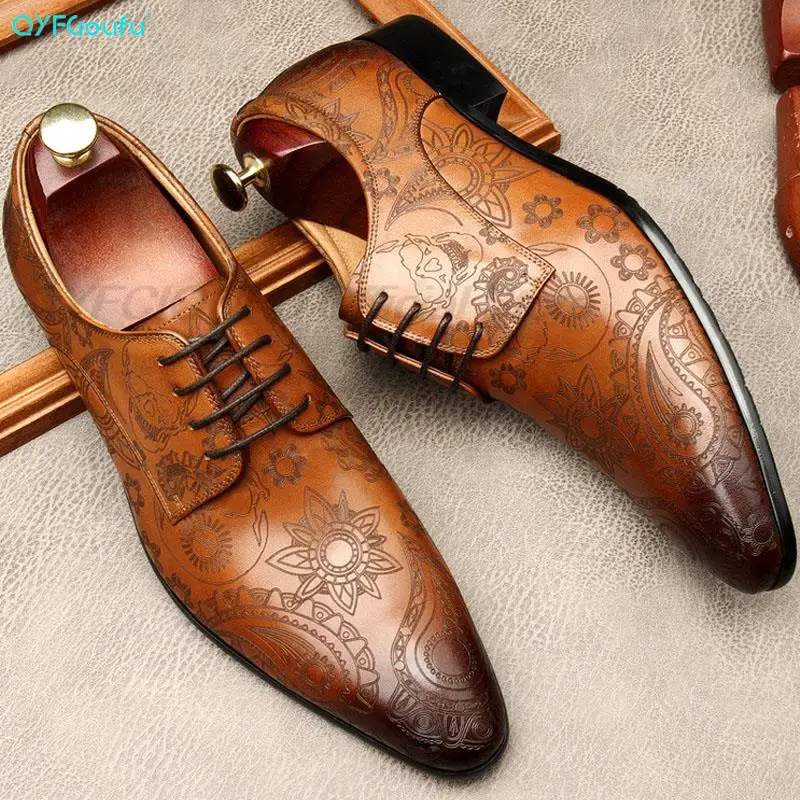 QYFCIOUFU Men Dress Shoes Genuine Cow Leather Brogue Wedding Shoes Mens Flats Shoes Black Burgundy Oxford Shoes For Men Summer
QYFCIOUFU Men Dress Shoes Genuine Cow Leather Brogue Wedding Shoes Mens Flats Shoes Black Burgundy Oxford Shoes For Men Summer