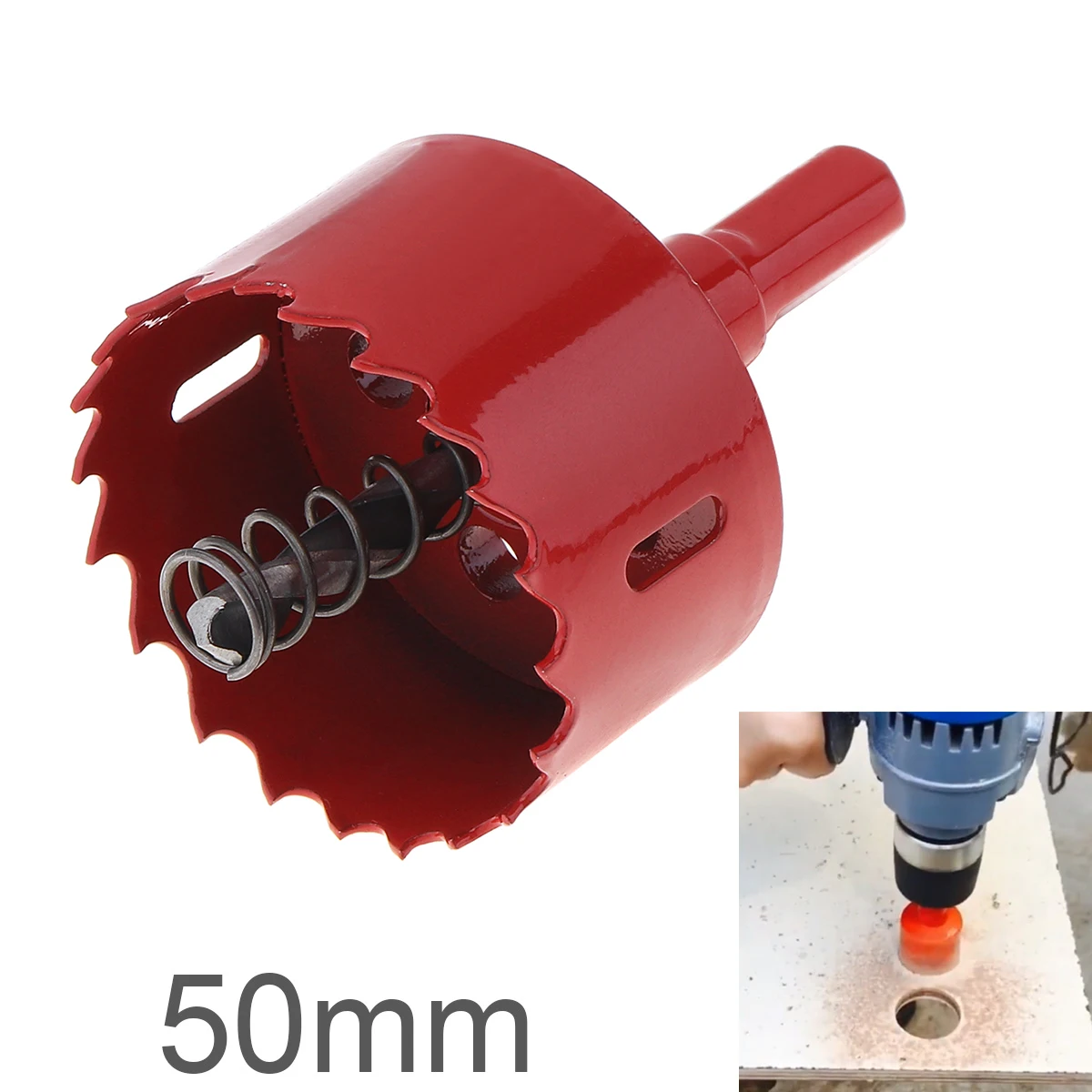 50mm M42 Bi-Metal Hole Saw Drilling Hole Cut Tools with Sawtooth and Spring for PVC Plate / Woodworking 
50mm M42 Bi-Metal Hole Saw Drilling Hole Cut Tools with Sawtooth and Spring for PVC Plate / Woodworking