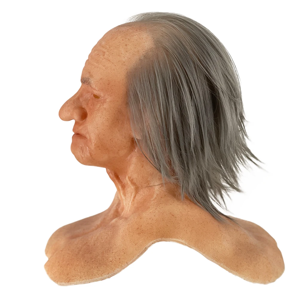 Realistic Masquerade Silicone Halloween Headgear Decor Silicone Old Man Mask Realistic with Hair Face Neck Wrinkle
Realistic Masquerade Silicone Halloween Headgear Decor Silicone Old Man Mask Realistic with Hair Face Neck Wrinkle