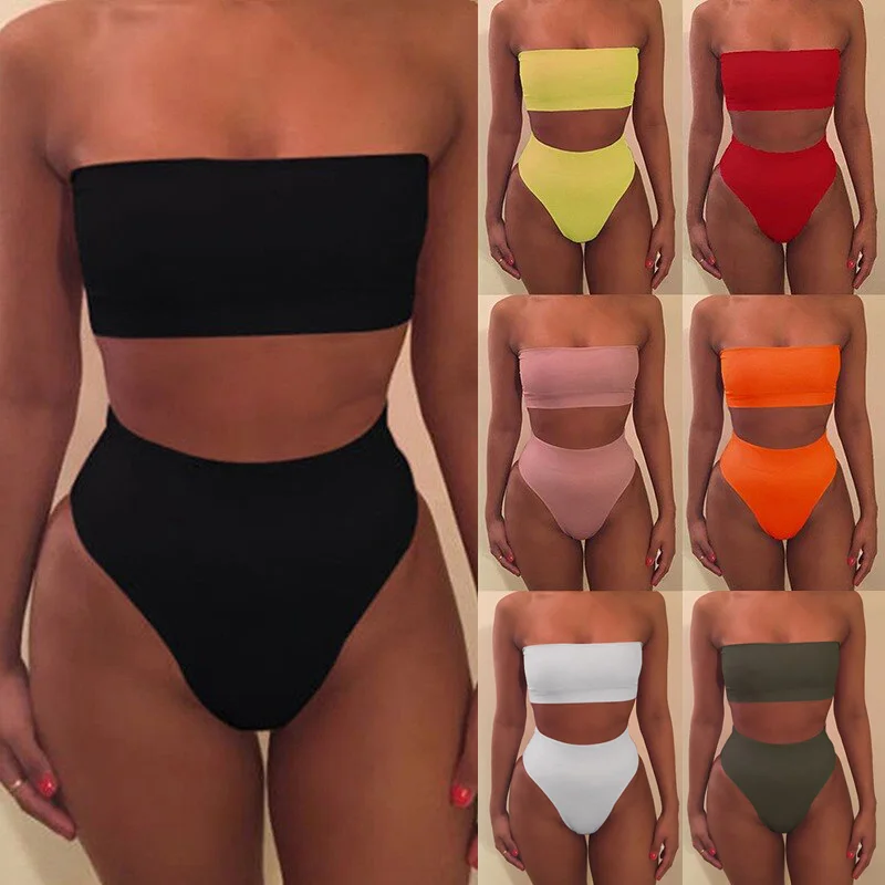 Solid Bikini Swimsuit Women Bikini Set Brazillian Swimwear Sexy Off Shoulder Female Swimming Tankini Biquini Maillot De Bain
Solid Bikini Swimsuit Women Bikini Set Brazillian Swimwear Sexy Off Shoulder Female Swimming Tankini Biquini Maillot De Bain