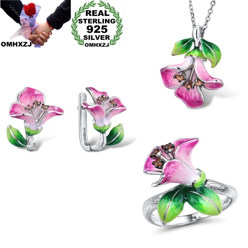 OMHXZJ Wholesale JE43 Fashion Woman Party Birthday Wedding Gift Flower 925 Sterling Silver Necklace+Earrings+Ring Jewelry Set
OMHXZJ Wholesale JE43 Fashion Woman Party Birthday Wedding Gift Flower 925 Sterling Silver Necklace+Earrings+Ring Jewelry Set