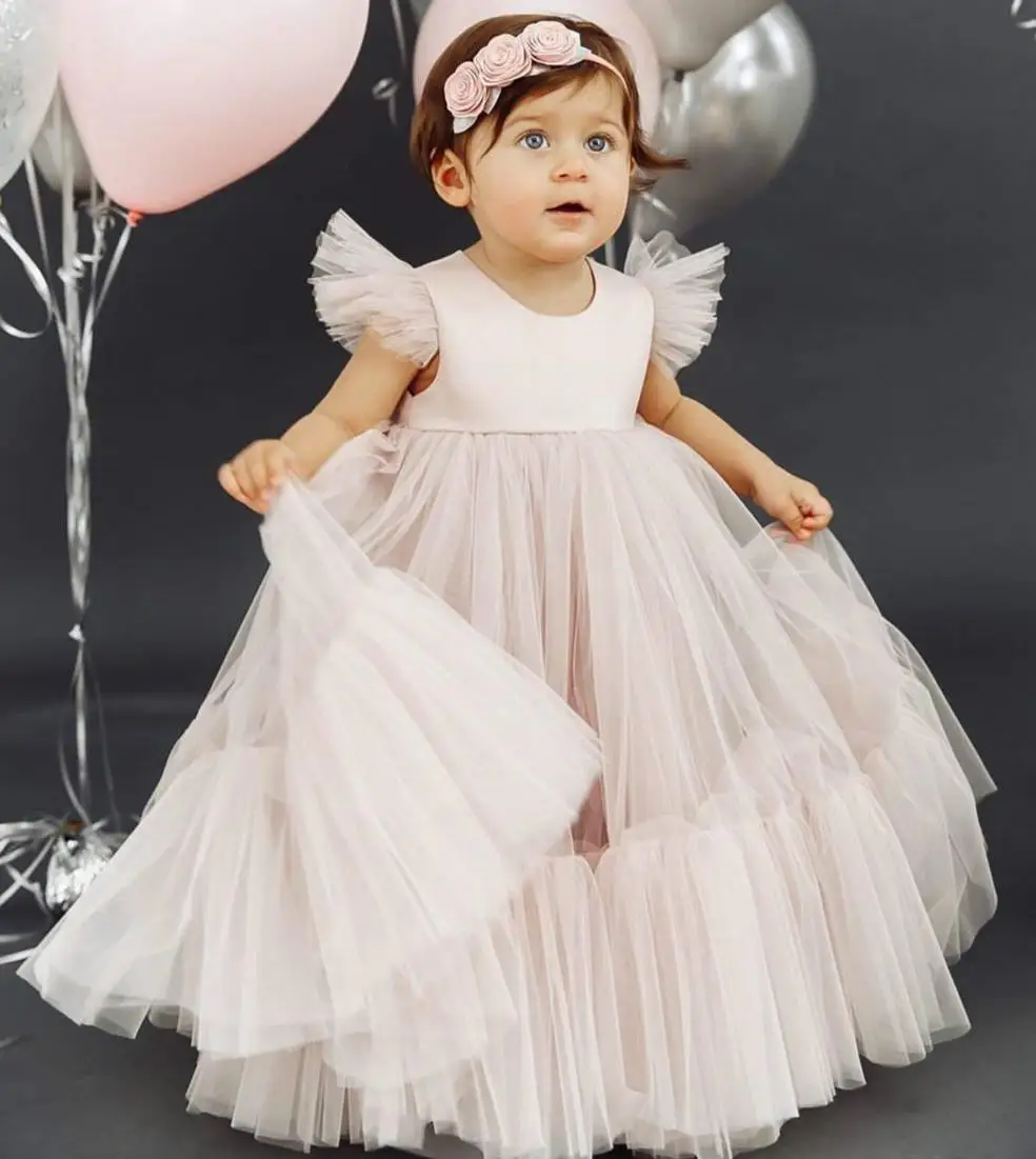 Cute Pink Flower Girl Dresses for Wedding O Neck Ruched Floor Length Child Birthday Party Gowns Girls Pageant Dress 
Cute Pink Flower Girl Dresses for Wedding O Neck Ruched Floor Length Child Birthday Party Gowns Girls Pageant Dress