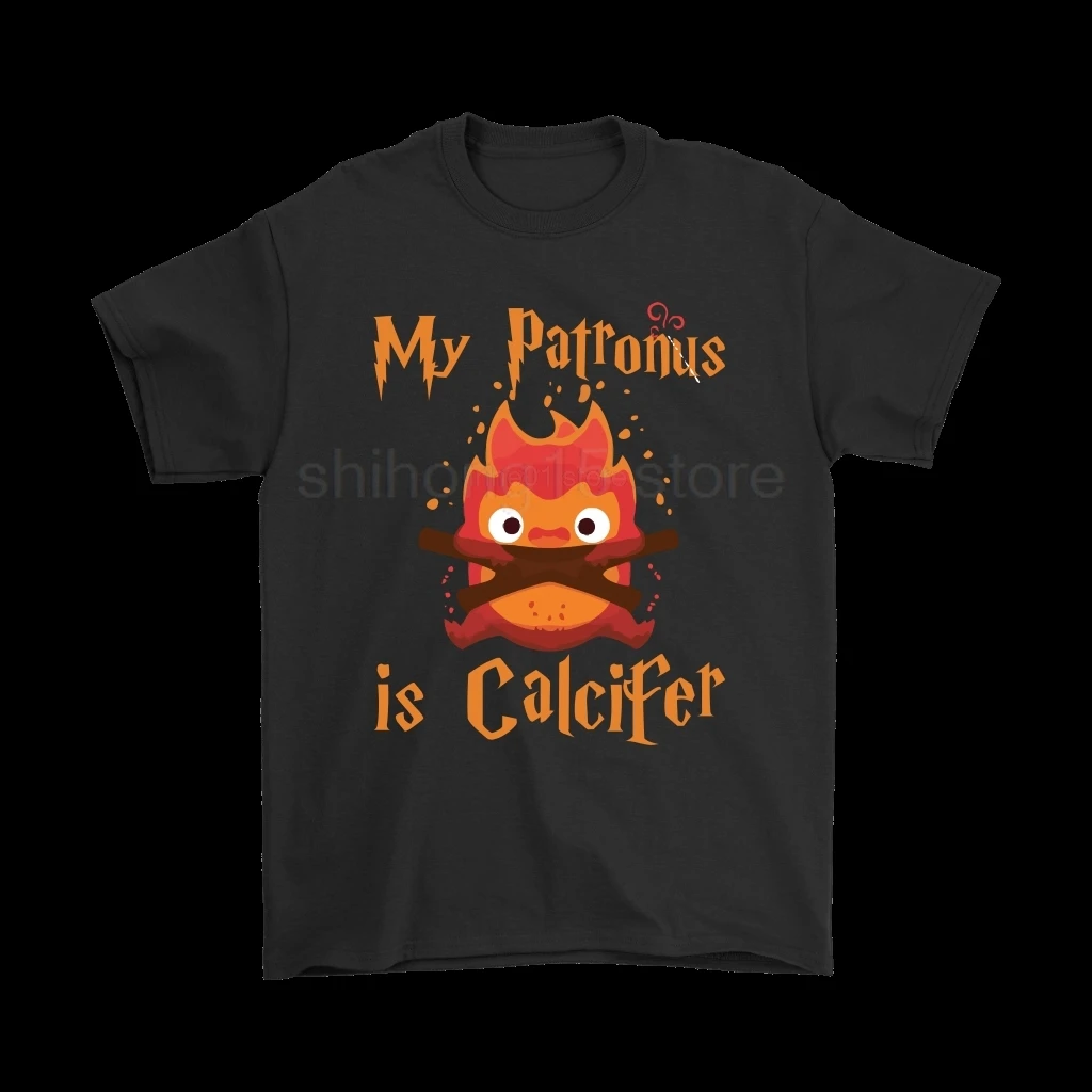 Gildan бренд My Patronus Is Calcifer Howl подвижный Замок х Гарри футболки 2019 летние мужские с