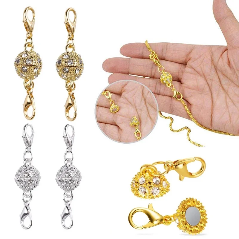 10mm Silver Diamond Studded Magnet Clasp Gold Color Necklace Bracelet Lobster Buckle Jewelry Connection Buckle Accessories
10mm Silver Diamond Studded Magnet Clasp Gold Color Necklace Bracelet Lobster Buckle Jewelry Connection Buckle Accessories