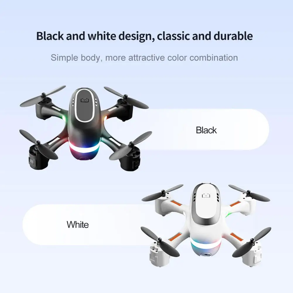 Drone Colorful LED Lights Dual-Lens Flow Positioning Aircraft Mini Portable Remote Control Toys Black / White
Drone Colorful LED Lights Dual-Lens Flow Positioning Aircraft Mini Portable Remote Control Toys Black / White