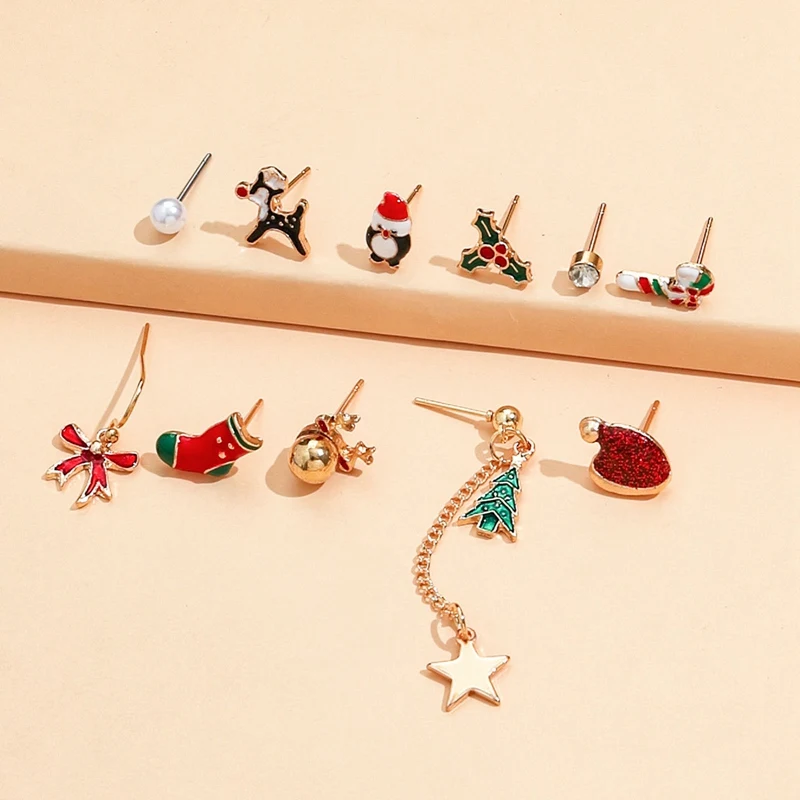 12Styles Hot Christmas Earrings Cute Xmas Elk Tree Moon Star Bell Santa Claus Stud Earrings For Women Fashion Jewelry 2021 New
12Styles Hot Christmas Earrings Cute Xmas Elk Tree Moon Star Bell Santa Claus Stud Earrings For Women Fashion Jewelry 2021 New