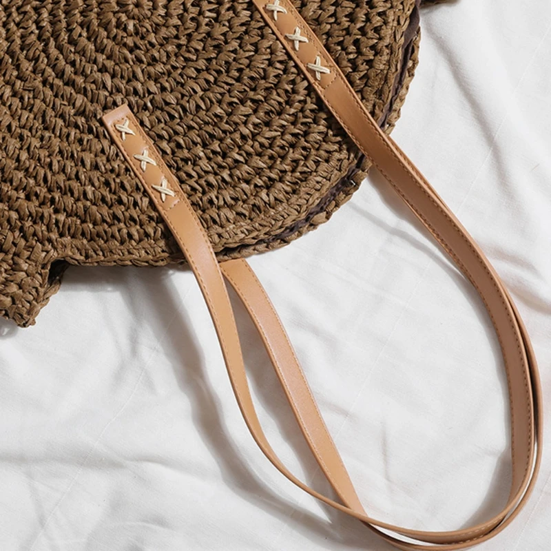 Round Straw Beach Bag Vintage Woven Shoulder Bags Rattan Bohemian Summer Vacation Casual Handbag for Women Girls
Round Straw Beach Bag Vintage Woven Shoulder Bags Rattan Bohemian Summer Vacation Casual Handbag for Women Girls