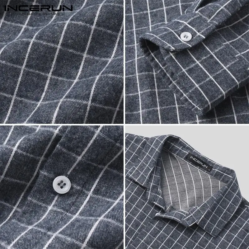 INCERUN Leisure Long Sleeve Turn Down Collar Shirts Men Vintage Plaid Shirts Causal Button Chemise Harajuku Blusa Streetwear 5XL
INCERUN Leisure Long Sleeve Turn Down Collar Shirts Men Vintage Plaid Shirts Causal Button Chemise Harajuku Blusa Streetwear 5XL