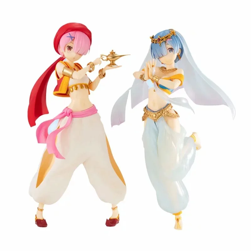 

22CM Anime Re: Life in a Different World from Zero Rem Ram in Arabian Night Ver. Aladdin princess Action Figure Toys Brinquedos