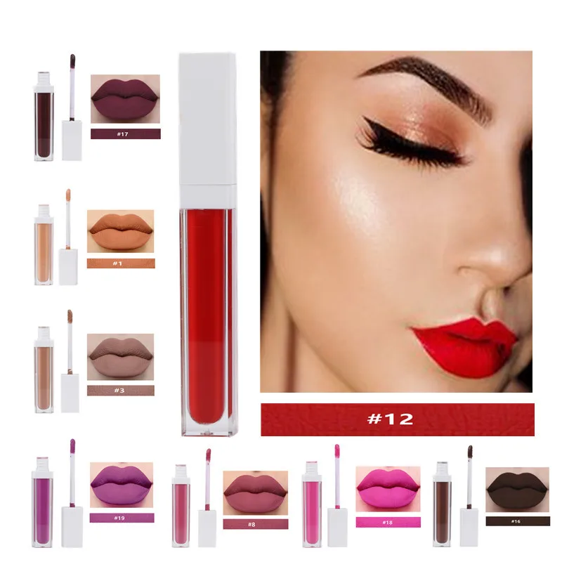 

Small Square Tube Lip Gloss Matte Non-Stick Cup Easy To Color Lip Glaze Private Label Custom Bulk Makeup