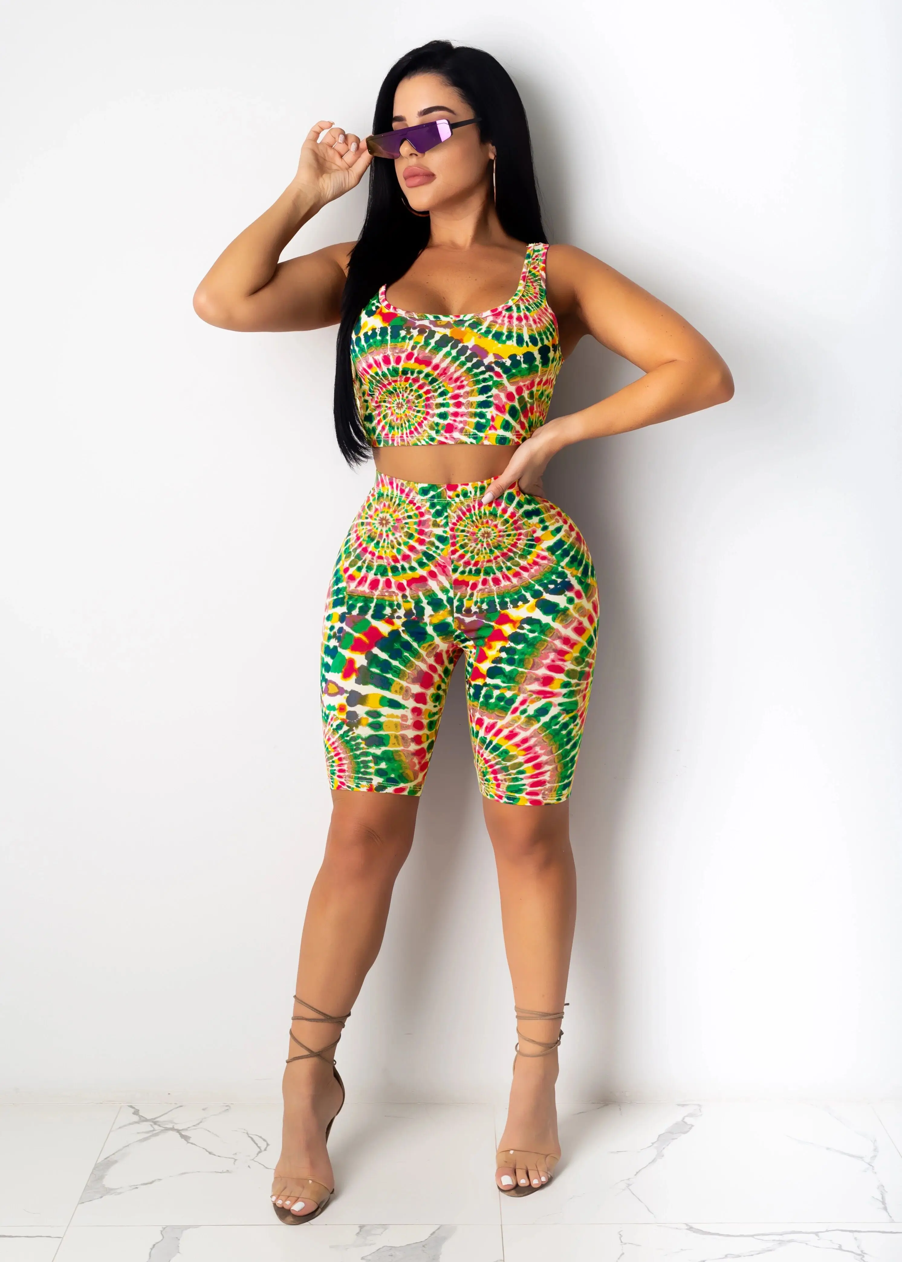 Two Piece Outfits for Women, Fashion Sleeveless Low Cut Crop Tank Top + Bodycon Short Pants Set
Two Piece Outfits for Women, Fashion Sleeveless Low Cut Crop Tank Top + Bodycon Short Pants Set