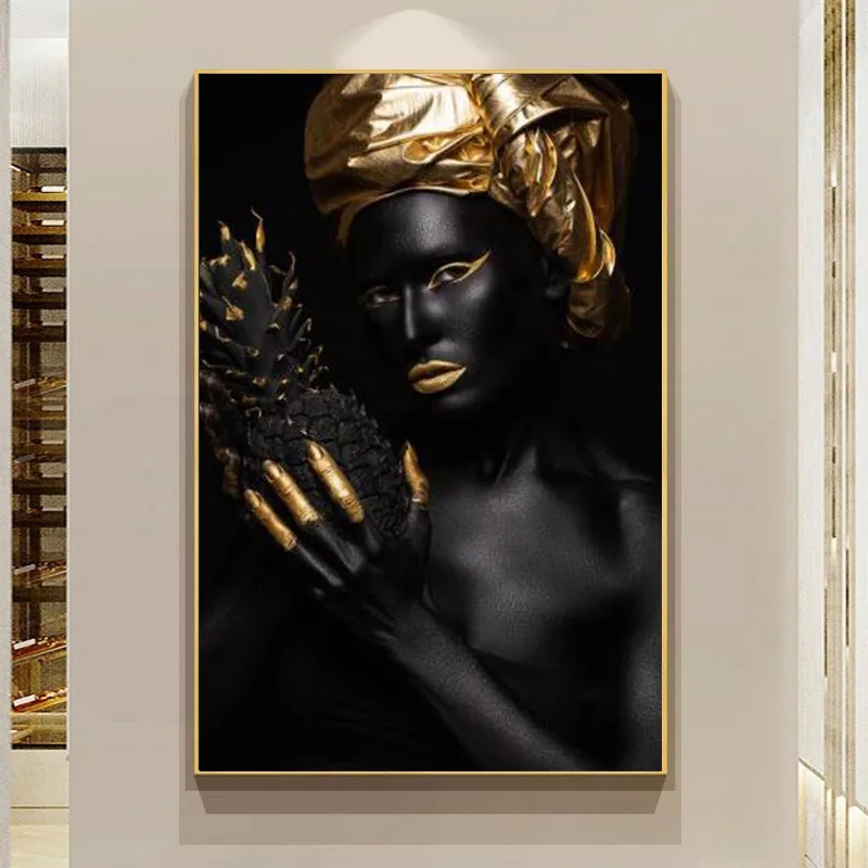 Black Woman with Gold Pineapple Canvas Art Posters And Prints African Woman Art Canvas Paintings On the Wall Decor Art Pictures
Black Woman with Gold Pineapple Canvas Art Posters And Prints African Woman Art Canvas Paintings On the Wall Decor Art Pictures