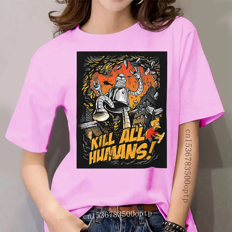 Printed women T Shirt Cotton tShirt O-Neck Short-Sleeve New Style Kill All Humans Cartoon Women T-Shirt
Printed women T Shirt Cotton tShirt O-Neck Short-Sleeve New Style Kill All Humans Cartoon Women T-Shirt