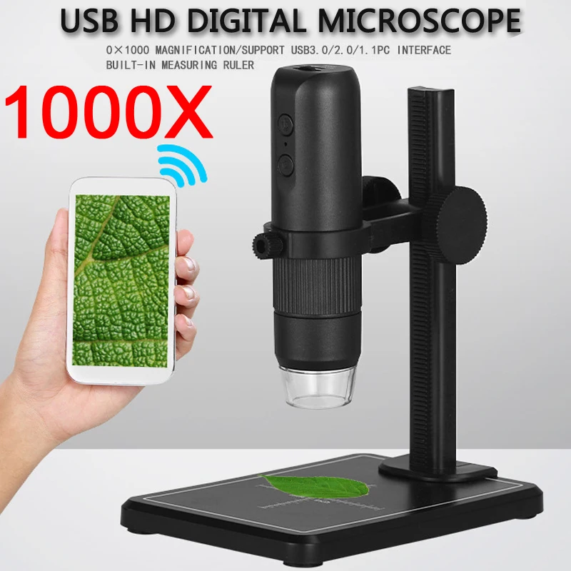 1000X Zoom Wireless WIFI HD Children Professional Electronic Digital USB Microscope 8 Led light For Cell Phone PC Coin Soldering
1000X Zoom Wireless WIFI HD Children Professional Electronic Digital USB Microscope 8 Led light For Cell Phone PC Coin Soldering