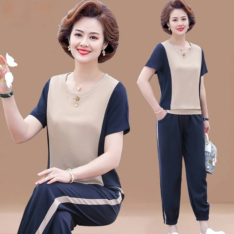 2 Piece Sets Womens Outfits 2023 Summer Tracksuit Cotton Sport Short Sleeve and Pants Set Two Piece Suit 5XL Y140
2 Piece Sets Womens Outfits 2023 Summer Tracksuit Cotton Sport Short Sleeve and Pants Set Two Piece Suit 5XL Y140