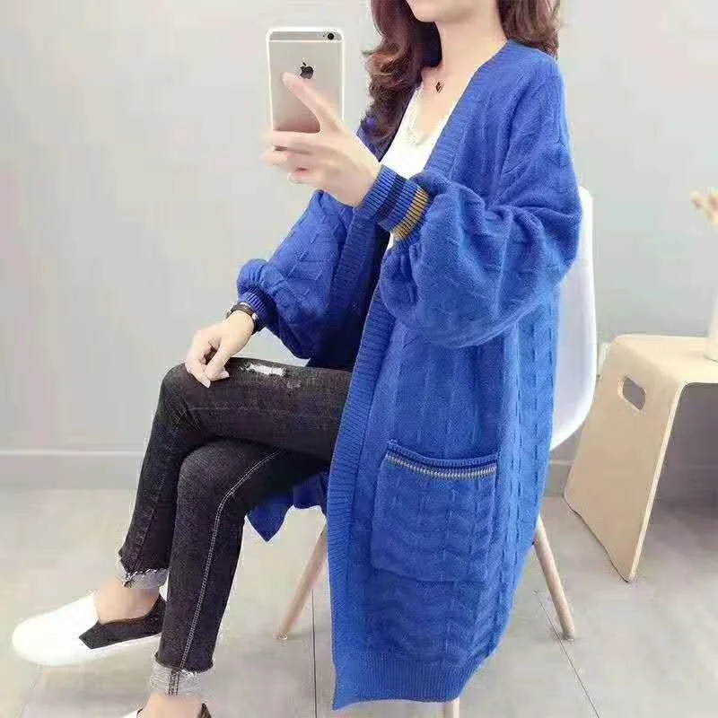 Mid Long Sweater Cardigan Jacket Women's 2021 Spring And Autumn New Korean Loose Lazy Style Long Sleeve Sweater Fashion Coats
Mid Long Sweater Cardigan Jacket Women's 2021 Spring And Autumn New Korean Loose Lazy Style Long Sleeve Sweater Fashion Coats
