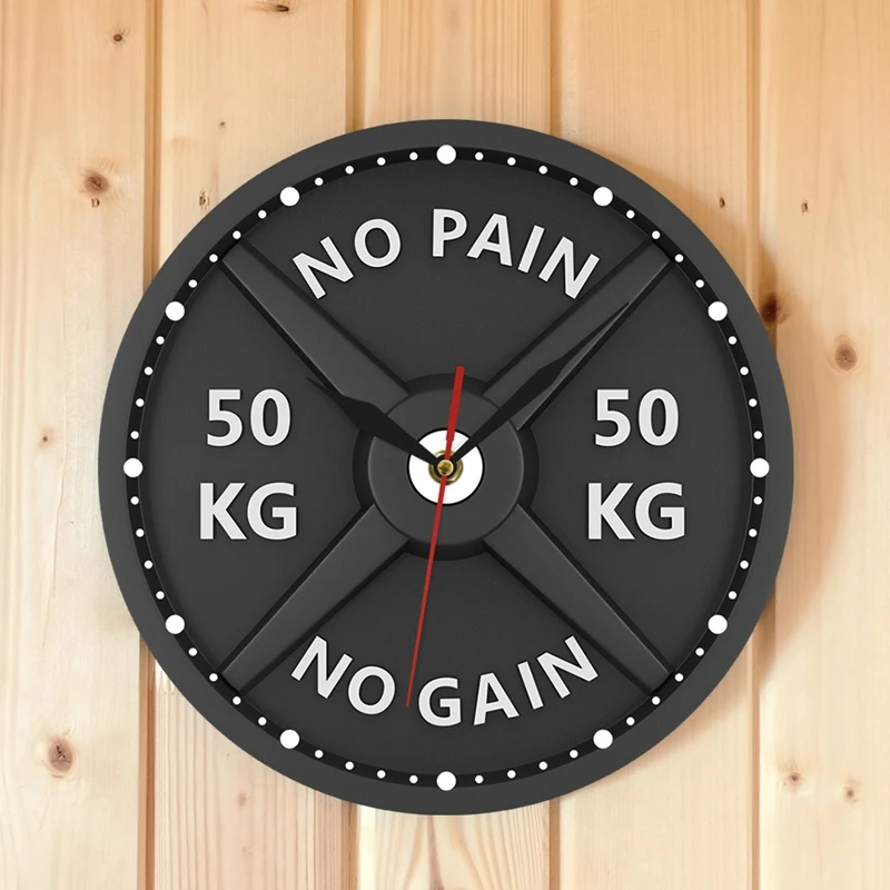 Strongman 50 кг креативный принт настенные часы круговой тренажерный зал тяжелая