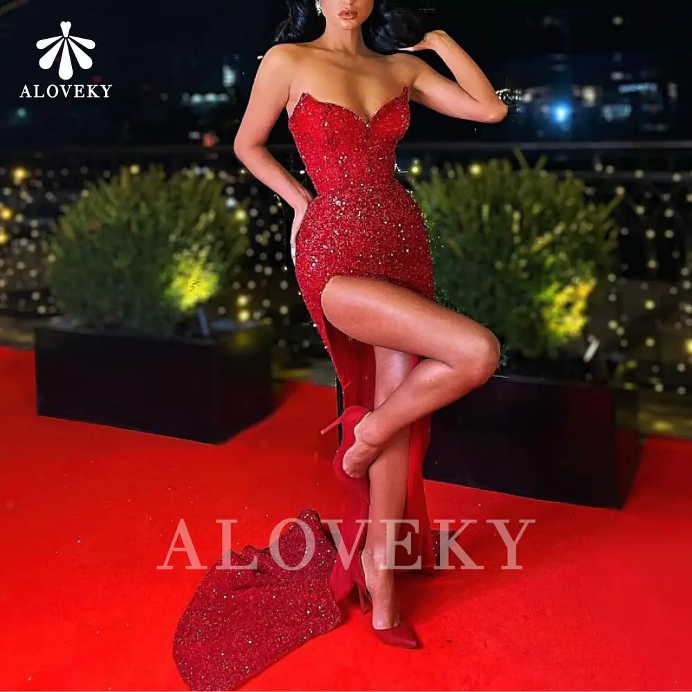 Red Sequin Long Party Dress Strapless Evening Dress Woman Mermaid Formal Dresses Side Split Elegant Dresses for Women Gowns 2021
Red Sequin Long Party Dress Strapless Evening Dress Woman Mermaid Formal Dresses Side Split Elegant Dresses for Women Gowns 2021