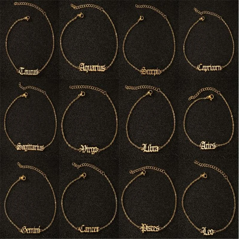 316 Stainless Steel Gold Color Anklets 12 Constellations Anklet Anniversary Holiday Number Jewelry Birthday Gift
316 Stainless Steel Gold Color Anklets 12 Constellations Anklet Anniversary Holiday Number Jewelry Birthday Gift