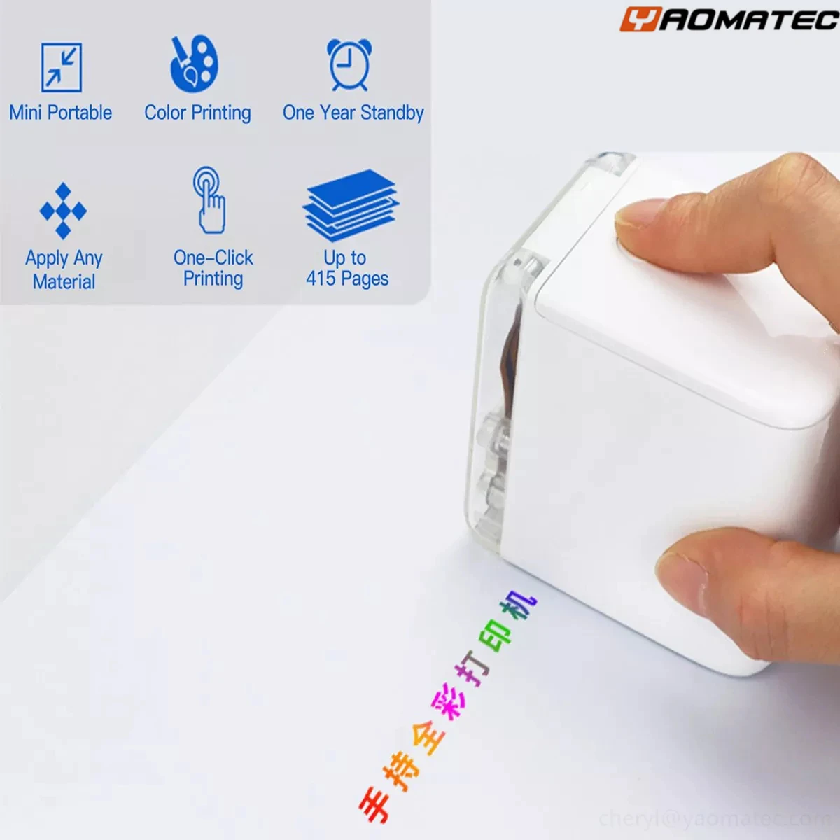 Yaomatec Mini Handheld Bluetooth Mobile Color Portable Wifi Printers Handheld Inkjet Ink Cartridge Tattoo Logo Printer
Yaomatec Mini Handheld Bluetooth Mobile Color Portable Wifi Printers Handheld Inkjet Ink Cartridge Tattoo Logo Printer