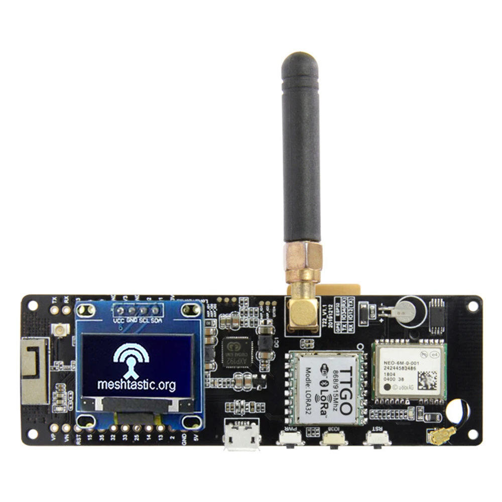 LILYGO®TTGO Meshtastic T-Beam V1.1 ESP32 433/868/915 МГц WiFi BLE Lora GPS NEO-6M SMA 923 держатель аккумулятора с OLED |