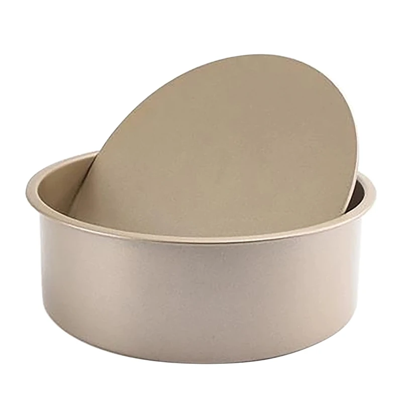 

8-Inch Bakeware Round Cake Pan with Removable Loose Bottom Nonstick Quick Release Coating Bakeware (Champagne Gold)