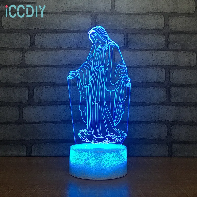 Acrylic 3D LED Night Light Blessed Virgin Mary Touch 7 Color Changing Desk Table Lamp Home Decorative Sleep Light Christmas Gift
Acrylic 3D LED Night Light Blessed Virgin Mary Touch 7 Color Changing Desk Table Lamp Home Decorative Sleep Light Christmas Gift